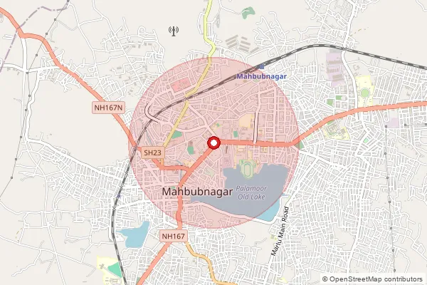 Map showing approximate area covered by Pincode 509381 — Kothakota S.O, Wanaparthy