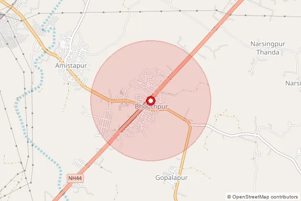 Map showing approximate area covered by Pincode 509382 — Kandur B.O, Mahabubnagar