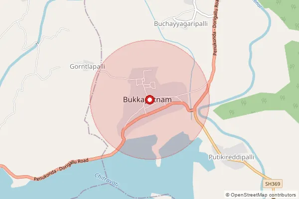 Map showing approximate area covered by Pincode 515144 — Bukkapatnam S.O, Sri Sathya Sai