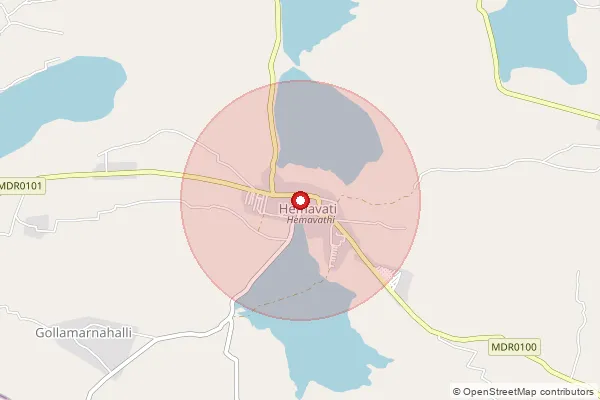Map showing approximate area covered by Pincode 515286 — Hemavathi S.O, Sri Sathya Sai