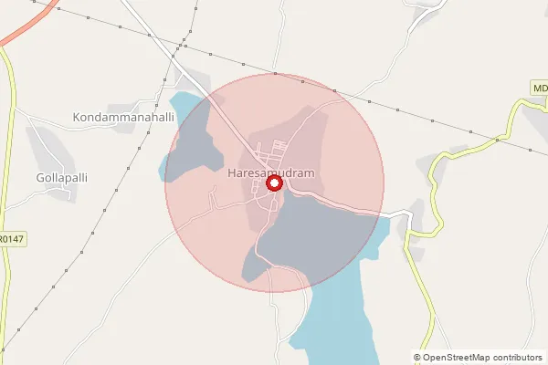 Map showing approximate area covered by Pincode 515291 — Neelakantapuram S.O, Sri Sathya Sai