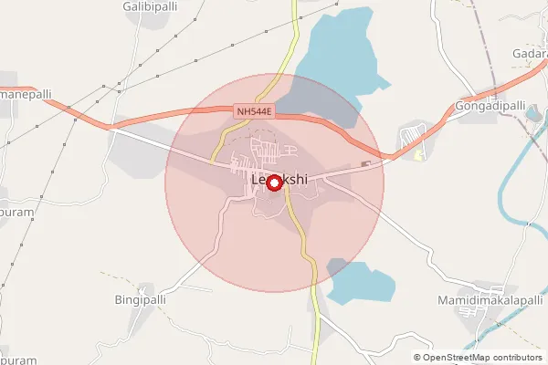 Map showing approximate area covered by Pincode 515331 — Lepakshi S.O, Sri Sathya Sai