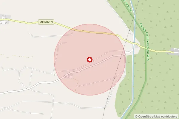 Map showing approximate area covered by Pincode 515411 — Bondaladinne B.O, Anantapur