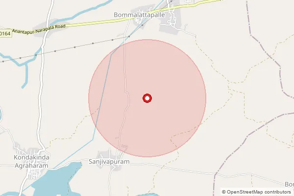 Map showing approximate area covered by Pincode 515414 — Diguvapalli B.O, Anantapur