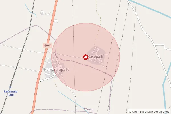Map showing approximate area covered by Pincode 515455 — Lakshumpalli B.O, Anantapur