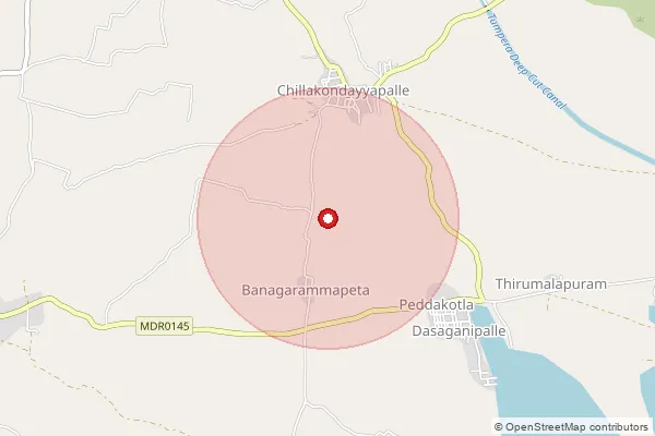 Map showing approximate area covered by Pincode 515465 — Chilamakuru B.O, Anantapur