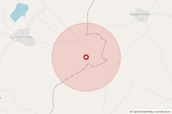 Map showing approximate area covered by Pincode 515611 — Tarimala S.O, Anantapur