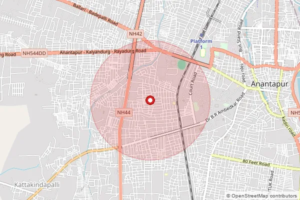 Map showing approximate area covered by Pincode 515621 — Chennampalli B.O, Sri Sathya Sai