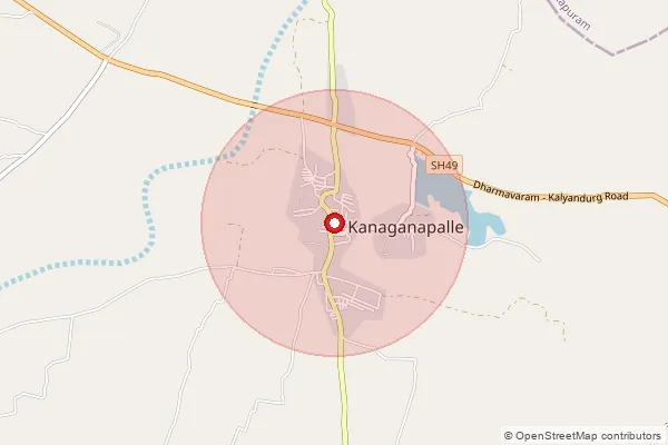 Map showing approximate area covered by Pincode 515641 — Kanaganapalli S.O, Sri Sathya Sai