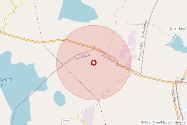 Map showing approximate area covered by Pincode 515701 — K.K.Agraharam B.O, Anantapur