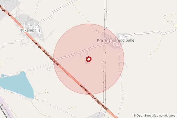 Map showing approximate area covered by Pincode 515721 — Chiyyedu B.O, Anantapur