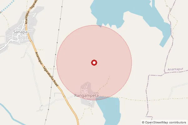 Map showing approximate area covered by Pincode 515751 — Goridindla B.O, Anantapur