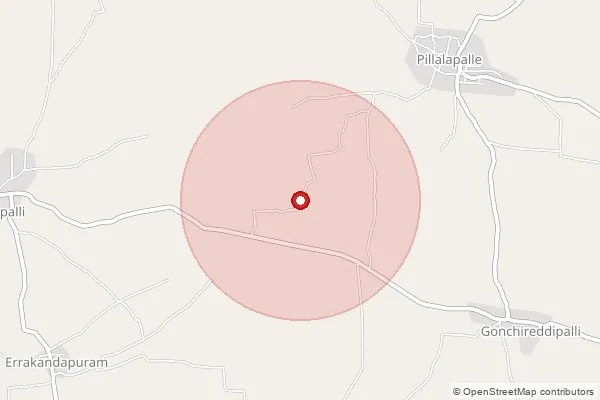 Map showing approximate area covered by Pincode 515761 — Chapiri B.O, Anantapur