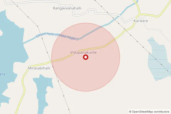 Map showing approximate area covered by Pincode 515767 — Cheliminahalli B.O, Anantapur