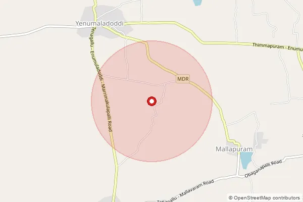 Map showing approximate area covered by Pincode 515787 — Bhattuvanipalli B.O, Anantapur