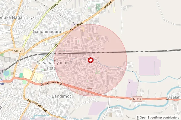 Map showing approximate area covered by Pincode 515803 — Dosaludiki B.O, Anantapur