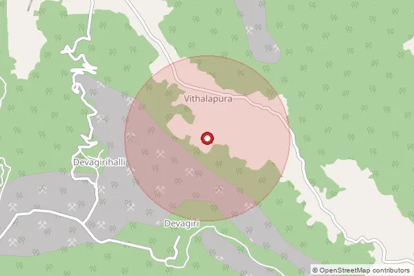 Map showing approximate area covered by Pincode 515842 — Kadadarabenchi B.O, Anantapur