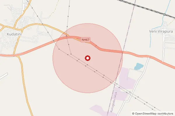 Map showing approximate area covered by Pincode 515865 — Chadam B.O, Anantapur