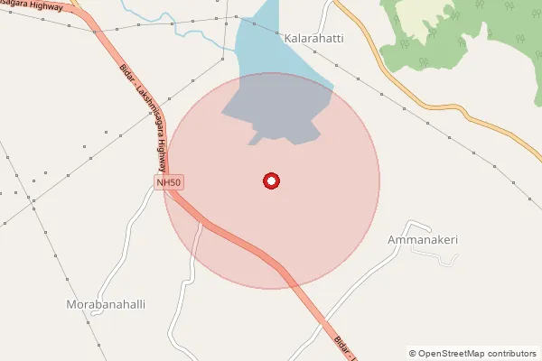 Map showing approximate area covered by Pincode 515871 — Bommanahal B.O, Anantapur