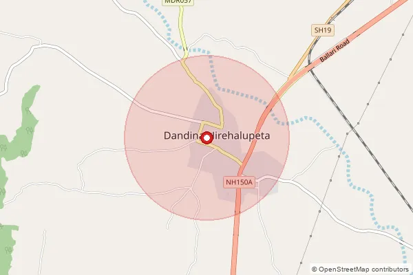 Map showing approximate area covered by Pincode 515872 — Herial S.O, Anantapur