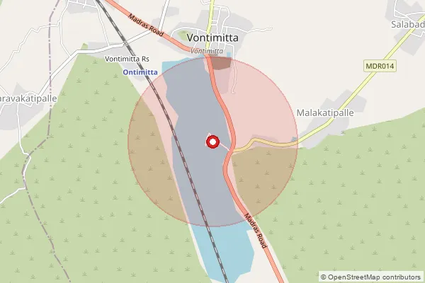 Map showing approximate area covered by Pincode 516213 — Gollapalli B.O, Y.S.R.