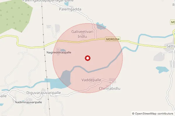 Map showing approximate area covered by Pincode 516215 — Sambepalli S.O, Y.S.R.