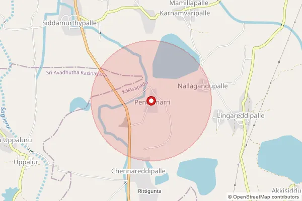 Map showing approximate area covered by Pincode 516216 — Gopalapuram B.O, Y.S.R.