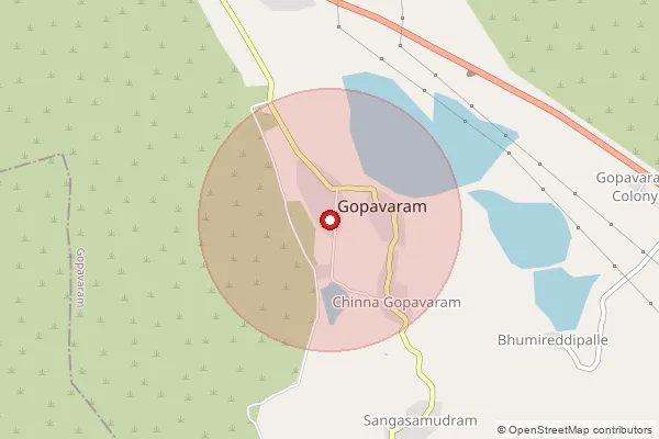 Map showing approximate area covered by Pincode 516233 — Bethayapalli B.O, Y.S.R.