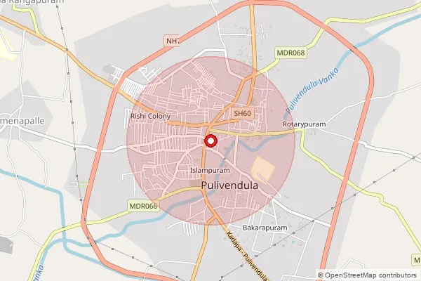 Map showing approximate area covered by Pincode 516330 — Idupulapaya(Iiit) S.O, Y.S.R.