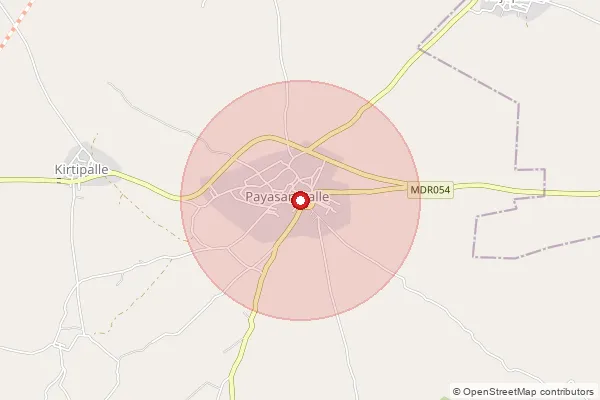 Map showing approximate area covered by Pincode 516339 — A. Obayapalle B.O, Y.S.R.
