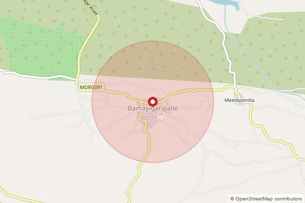 Map showing approximate area covered by Pincode 516349 — Chagaleru B.O, Y.S.R.