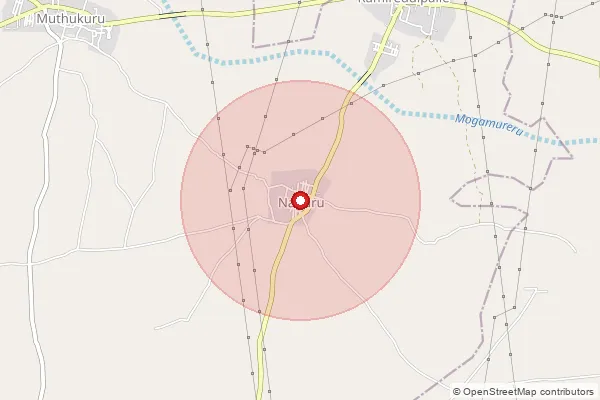 Map showing approximate area covered by Pincode 516350 — Kathalur B.O, Y.S.R.
