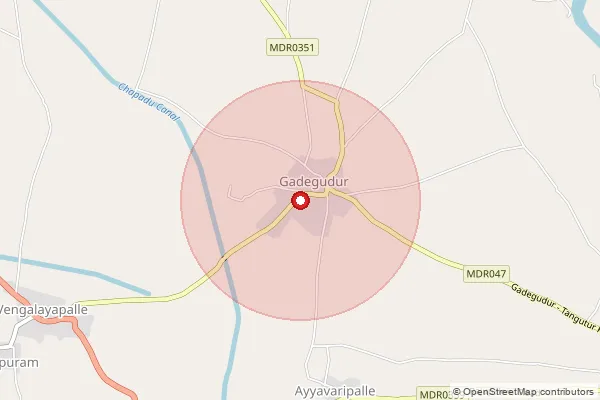 Map showing approximate area covered by Pincode 516359 — Arakatavemula B.O, Y.S.R.