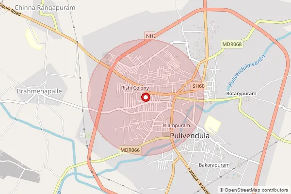 Map showing approximate area covered by Pincode 516390 — Pulivendla H.O, Y.S.R.