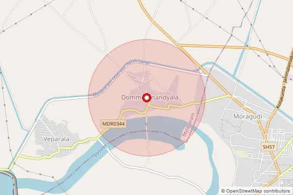 Map showing approximate area covered by Pincode 516431 — Gundlakunta B.O, Y.S.R.