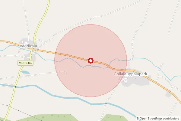 Map showing approximate area covered by Pincode 516432 — Kallutla B.O, Y.S.R.