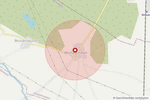 Map showing approximate area covered by Pincode 516433 — Torrivemula B.O, Y.S.R.