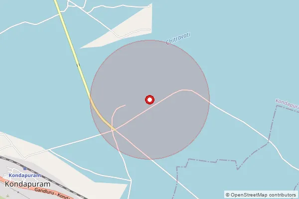 Map showing approximate area covered by Pincode 516444 — Mangapatnam B.O, Y.S.R.