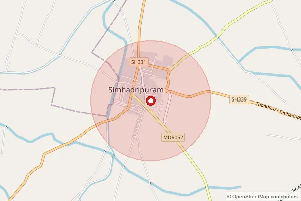 Map showing approximate area covered by Pincode 516454 — Bidinamcherla B.O, Y.S.R.