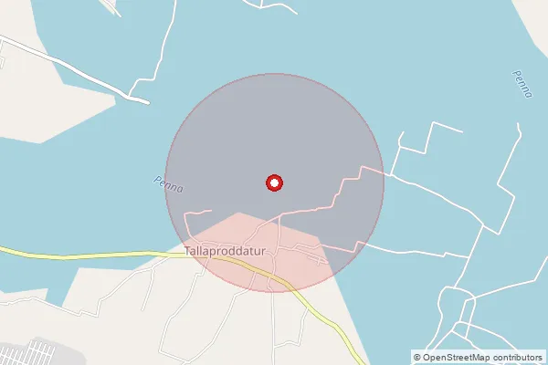 Map showing approximate area covered by Pincode 516474 — Erragudi B.O, Y.S.R.