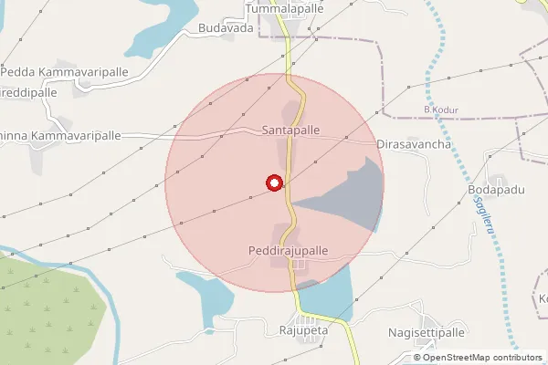 Map showing approximate area covered by Pincode 516502 — Gunthapalli B.O, Y.S.R.