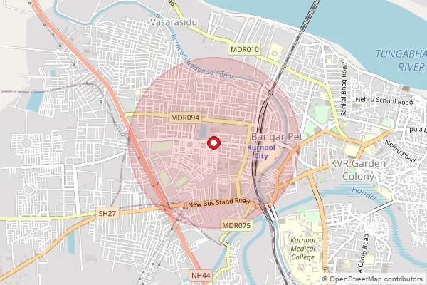 Map showing approximate area covered by Pincode 518003 — Sap Camp Knl S.O, Kurnool