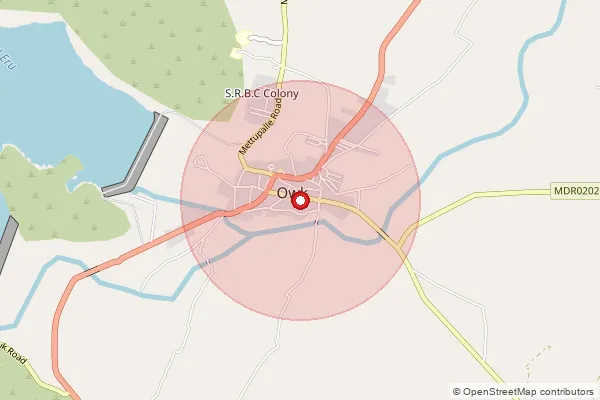 Map showing approximate area covered by Pincode 518122 — Owk S.O, Nandyal