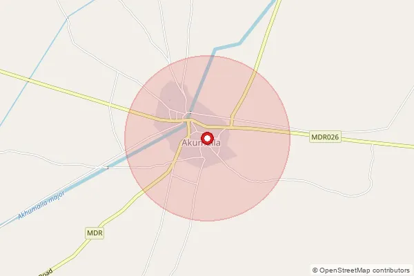 Map showing approximate area covered by Pincode 518196 — Akumalla S.O, Nandyal