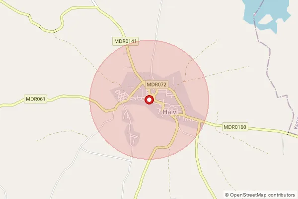 Map showing approximate area covered by Pincode 518333 — Halvi S.O, Kurnool