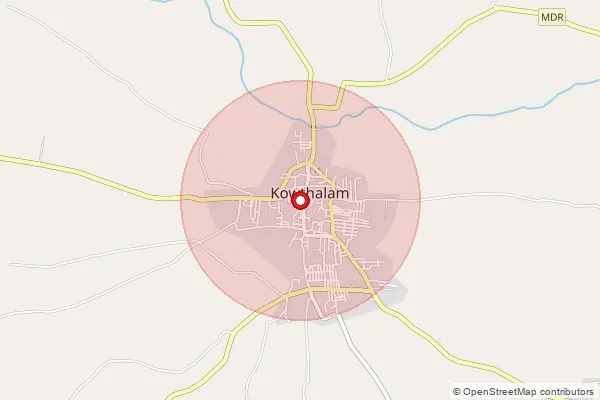 Map showing approximate area covered by Pincode 518344 — Kavuthalam S.O, Kurnool