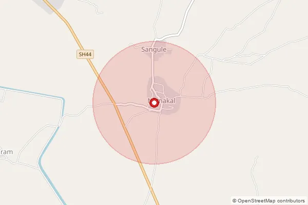 Map showing approximate area covered by Pincode 518396 — Nemakallu S.O, Kurnool
