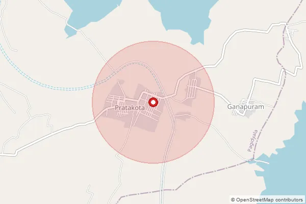 Map showing approximate area covered by Pincode 518412 — Prathakota S.O, Nandyal