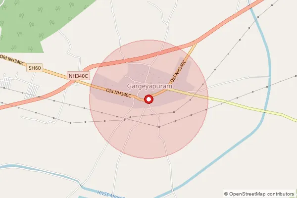 Map showing approximate area covered by Pincode 518452 — Gargeyapuram S.O, Kurnool