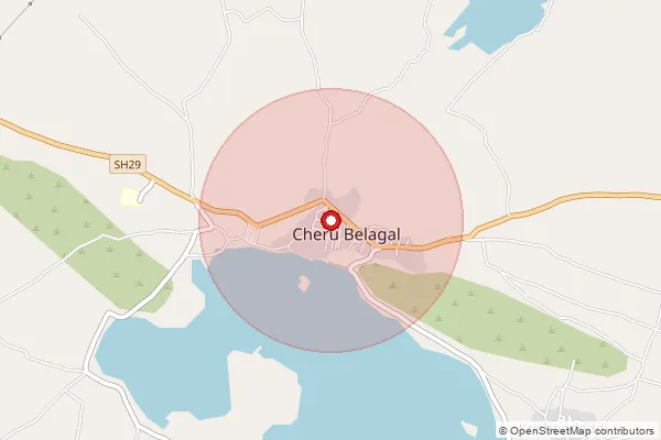 Map showing approximate area covered by Pincode 518462 — Belagal S.O, Kurnool